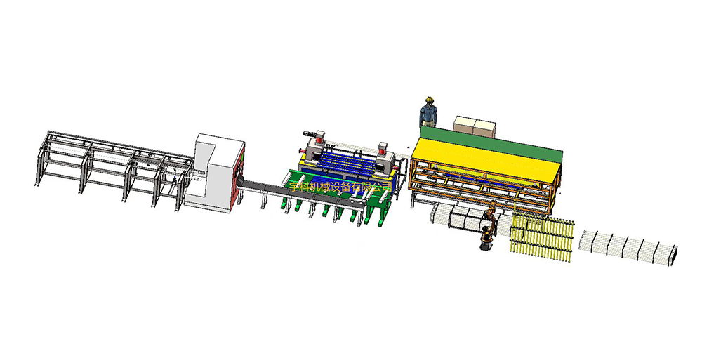 盤扣腳手架自動(dòng)上下料切割割孔焊接生產(chǎn)線機(jī)器人碼垛