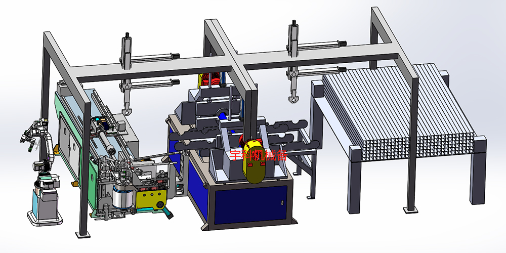 自動(dòng)上下料雙頭倒角彎管機(jī)器人自動(dòng)化打孔碼垛生產(chǎn)線